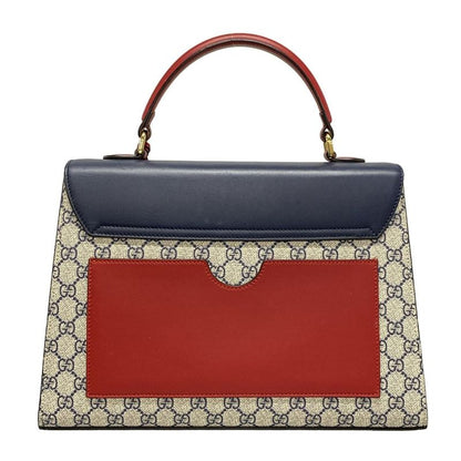 Gucci GG Supreme 432674 Navy Ivory And Red Leather