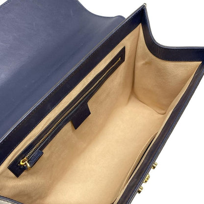 Gucci GG Supreme 432674 Navy Ivory And Red Leather