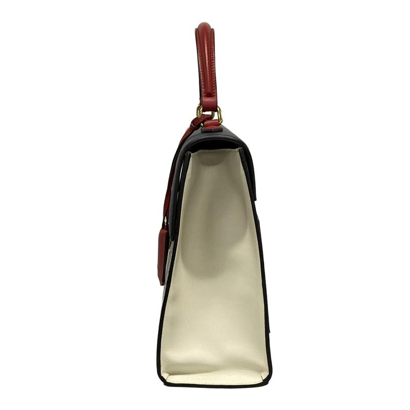 Gucci GG Supreme 432674 Navy Ivory And Red Leather