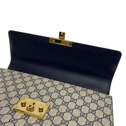 Gucci GG Supreme 432674 Navy Ivory And Red Leather
