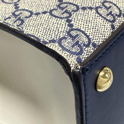 Gucci GG Supreme 432674 Navy Ivory And Red Leather