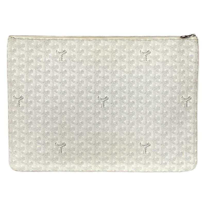 Goyard Senna GM Clutch Bag White