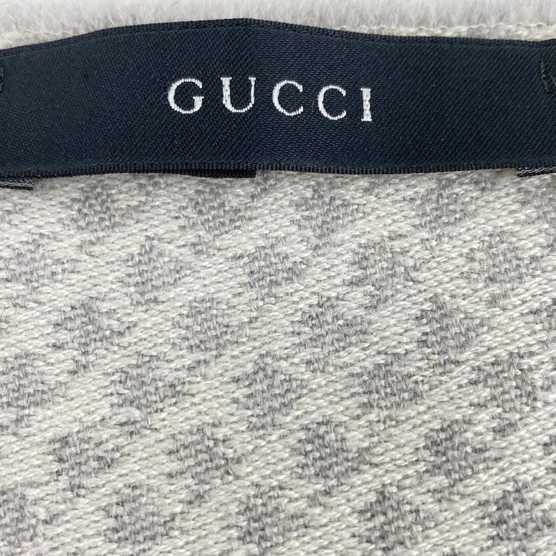 Gucci Stole (shawl) - Gray And White GG Pattern Wool