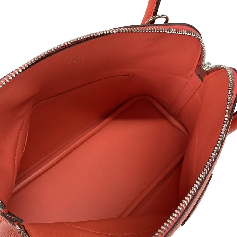 Hermes Bolide 27 Rouge Pivoine Silver Hardware