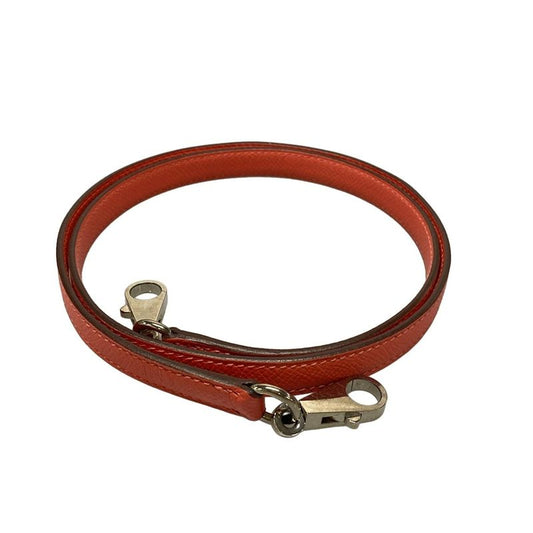 Hermes Shoulder Strap - Rouge Pivoine Silver Hardware /bolide