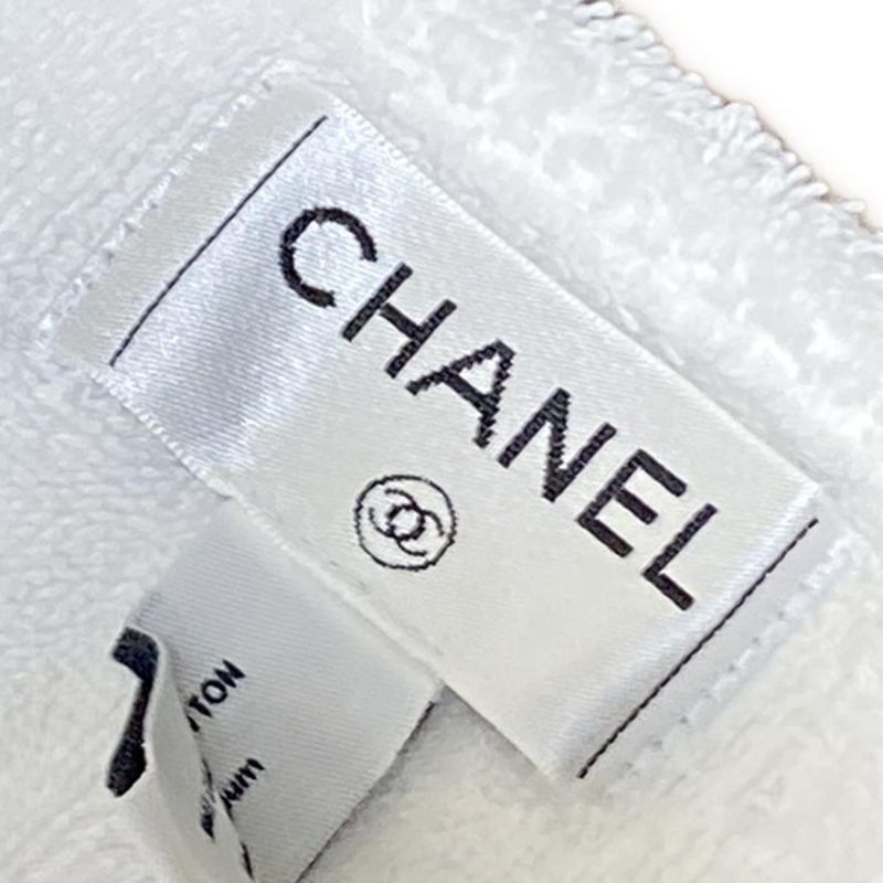 Chanel Blanket White And Black Coco Mark Cotton