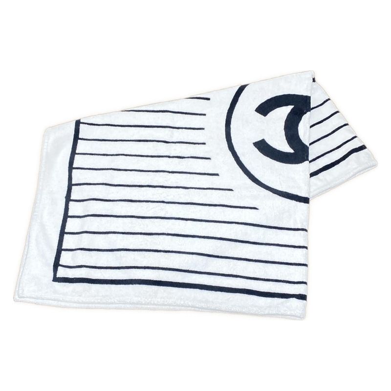 Chanel Blanket White And Black Coco Mark Cotton