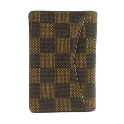 Louis Vuitton Card Case Damier Organizer Duposhe N63145 Ebène Engraved Initials