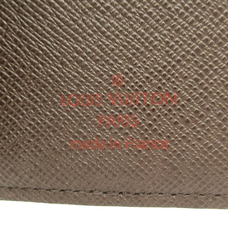 Louis Vuitton Card Case Damier Organizer Duposhe N63145 Ebène Engraved Initials