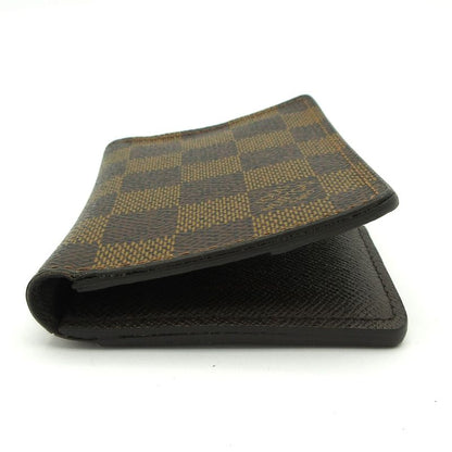 Louis Vuitton Card Case Damier Organizer Duposhe N63145 Ebène Engraved Initials