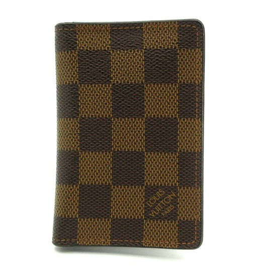 Louis Vuitton Card Case Damier Organizer Duposhe N63145 Ebène Engraved Initials