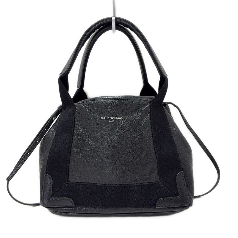 Balenciaga Tote Bag Navy Cabas XS 542018 Black Mini Bag Leather
