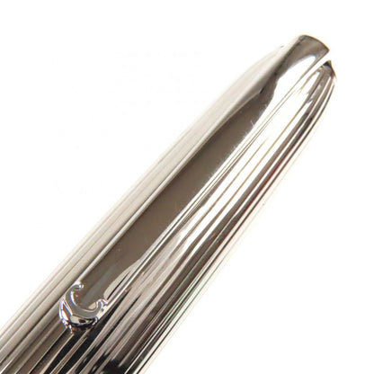 Cartier Louis Cartier Godron 18k Nib Black Gemstone M Nib Fountain Pen Silver