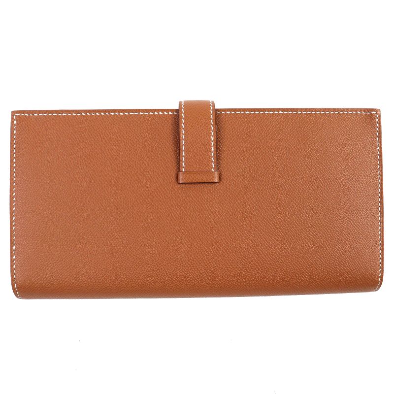 Hermes Bearn Souffle Vaume D'adam Gold Silver Hardware H Logo Long Wallet Long