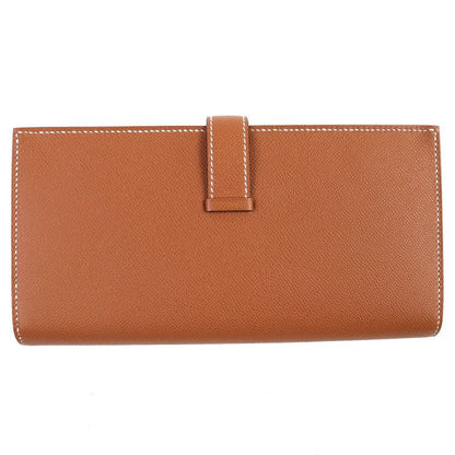 Hermes Bearn Souffle Vaume D'adam Gold Silver Hardware H Logo Long Wallet Long