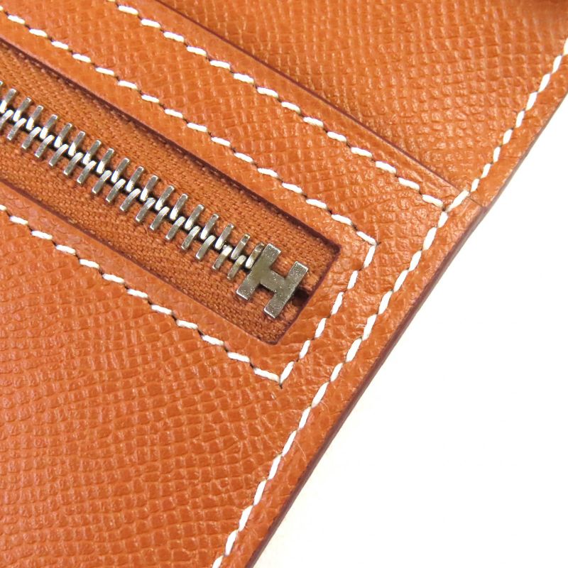 Hermes Bearn Souffle Vaume D'adam Gold Silver Hardware H Logo Long Wallet Long