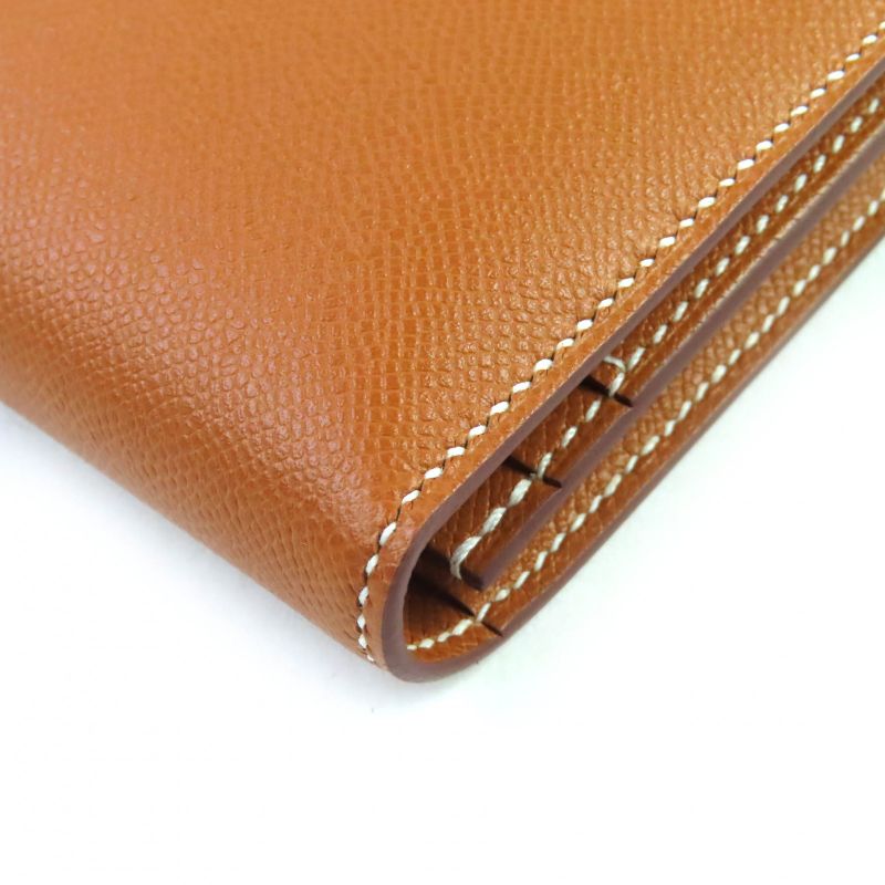 Hermes Bearn Souffle Vaume D'adam Gold Silver Hardware H Logo Long Wallet Long