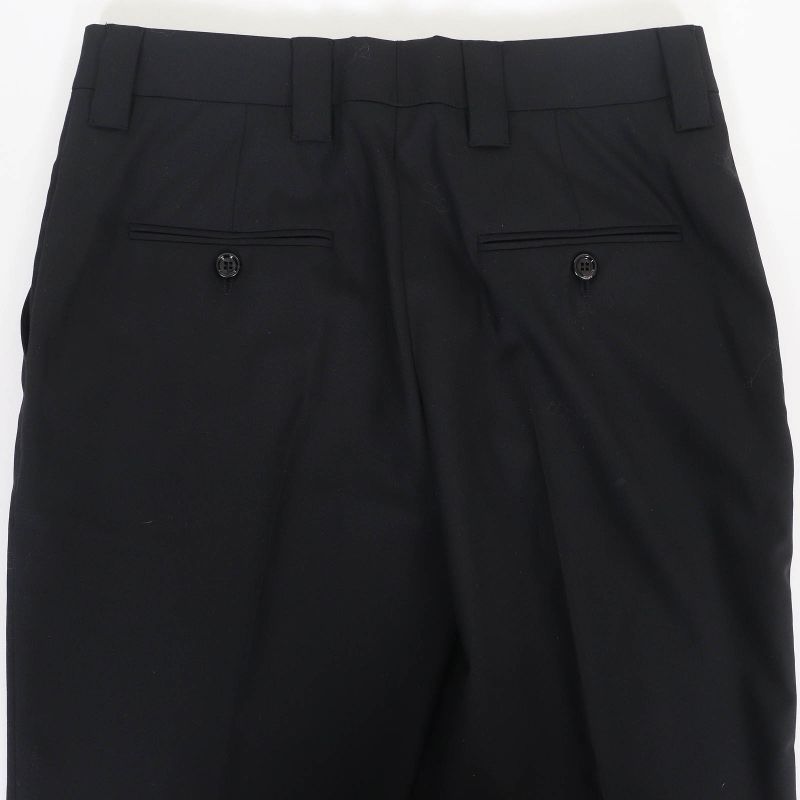 Prada 22AW P254g 98% Virgin Wool Triangle Logo Slacks Pants Black 38 Made In