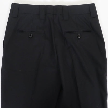 Prada 22AW P254g 98% Virgin Wool Triangle Logo Slacks Pants Black 38 Made In