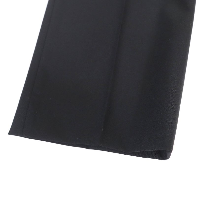 Prada 22AW P254g 98% Virgin Wool Triangle Logo Slacks Pants Black 38 Made In