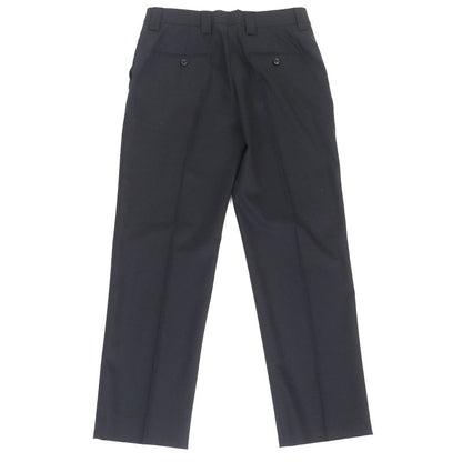 Prada 22AW P254g 98% Virgin Wool Triangle Logo Slacks Pants Black 38 Made In