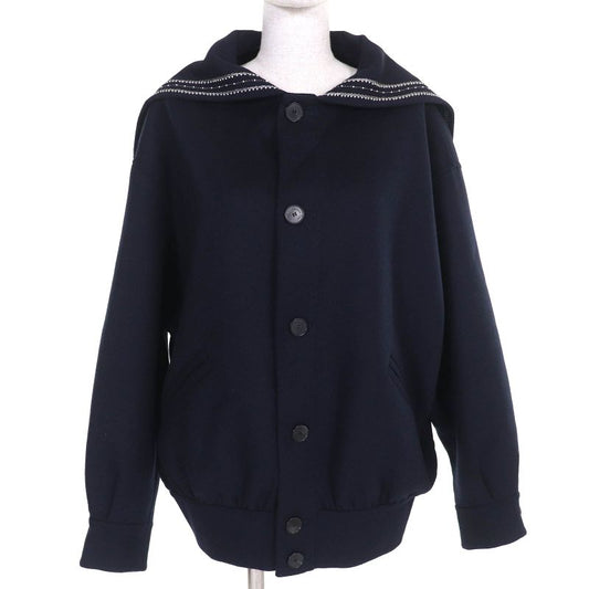 Christian DIOR 25SS 510c80y1116 Wool Rabbit Logo Studded Sailor Collar Jacket