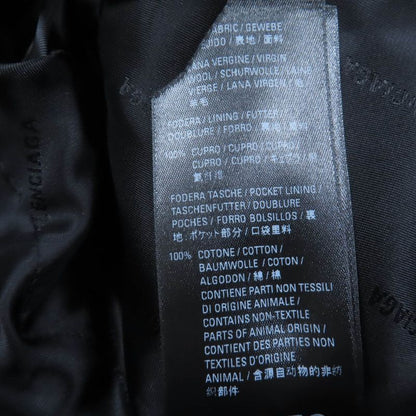 Balenciaga 20AW 642191 100% Wool Power Shoulder Pagoda Jacket Black 34 Made In