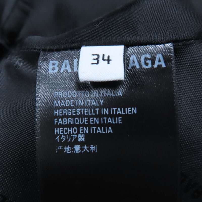 Balenciaga 20AW 642191 100% Wool Power Shoulder Pagoda Jacket Black 34 Made In