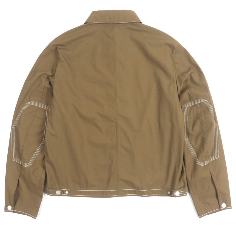 Hermes 24SS Serie Button Stitch Design Double Zip-up Jacket Brown 50 Made In