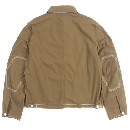 Hermes 24SS Serie Button Stitch Design Double Zip-up Jacket Brown 50 Made In