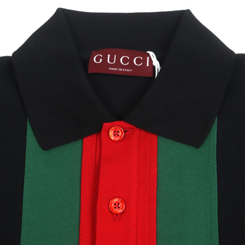  Gucci 795810 Web Stripe Logo Button Short Sleeve Short Sleeve Polo Shirt