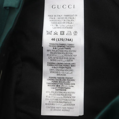 Gucci 649614 Silk Blend Satin Glossy Pants Slacks Green 46 With Hangers Made
