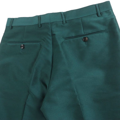 Gucci 649614 Silk Blend Satin Glossy Pants Slacks Green 46 With Hangers Made