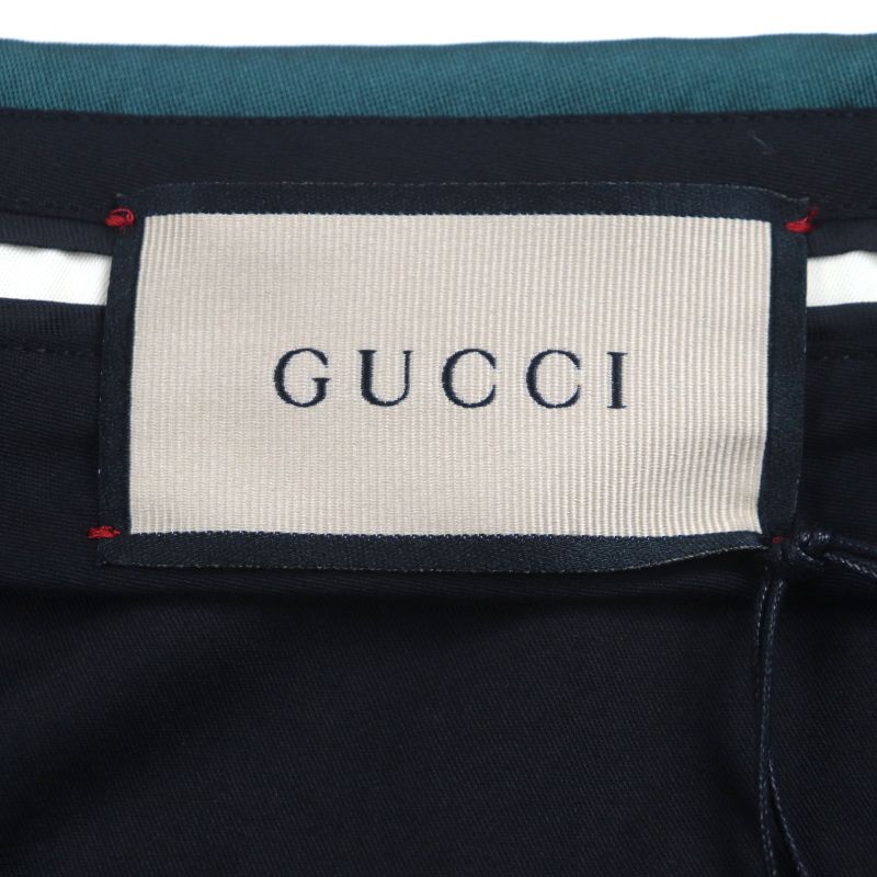 Gucci 649614 Silk Blend Satin Glossy Pants Slacks Green 46 With Hangers Made