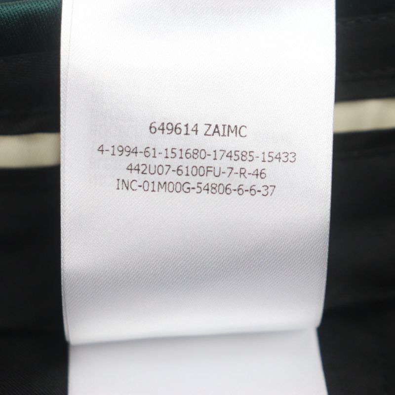 Gucci 649614 Silk Blend Satin Glossy Pants Slacks Green 46 With Hangers Made