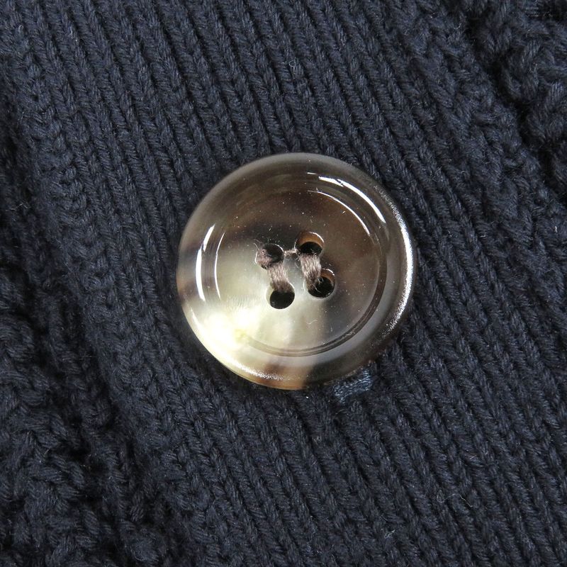 Gucci 24AW 788009 Cotton Jersey Knit Cardigan With Web Stripe Navy L With Box