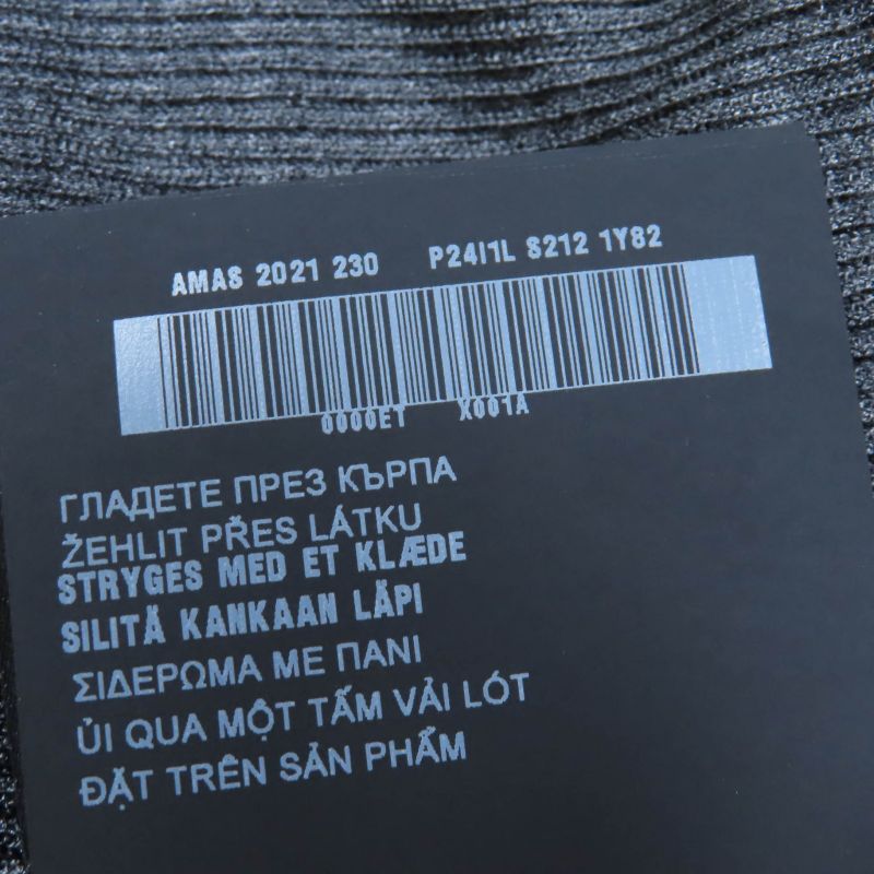 Prada 2021 P24i1l 100% Silk Rhinestone Knit Short Sleeve Polo Shirt Top Grey 38