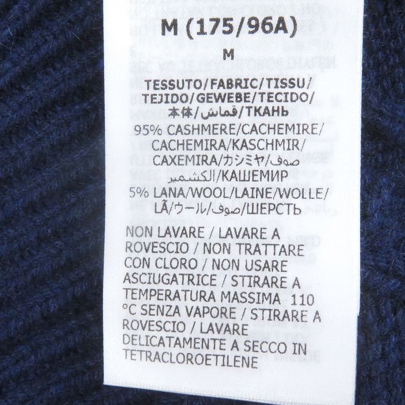 Gucci 673489 Cashmere Wool Webline Crew Neck Cable Knit Sweater Navy M Made In