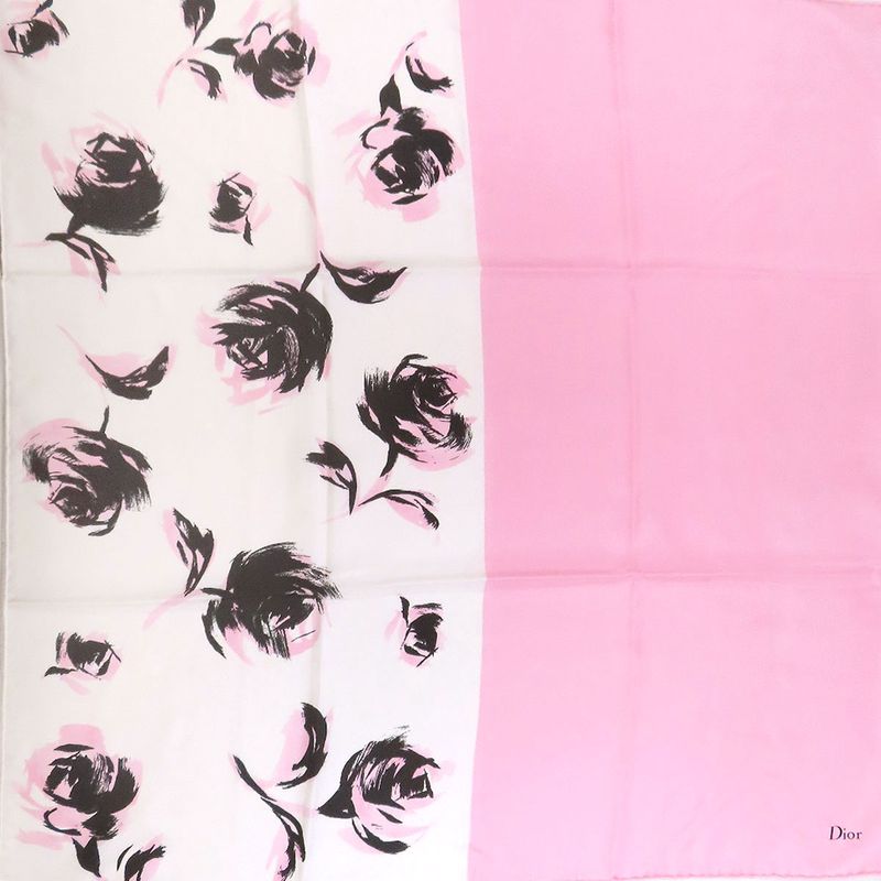Christian DIOR Floral Scarf Silk Women