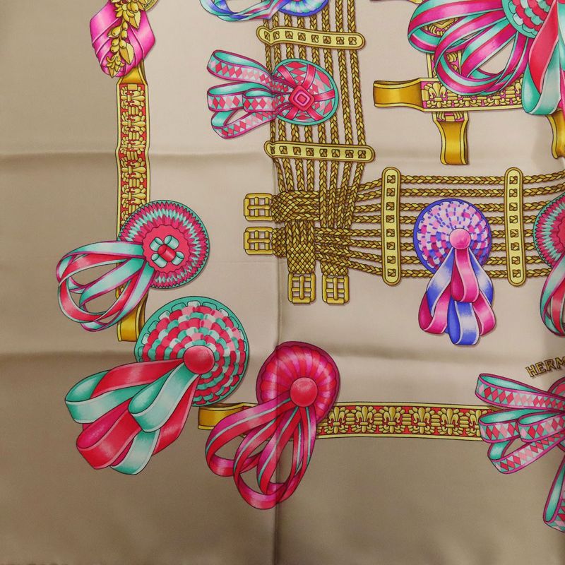 Hermes Carré 90 Horse Ribbon Scarf Silk Women