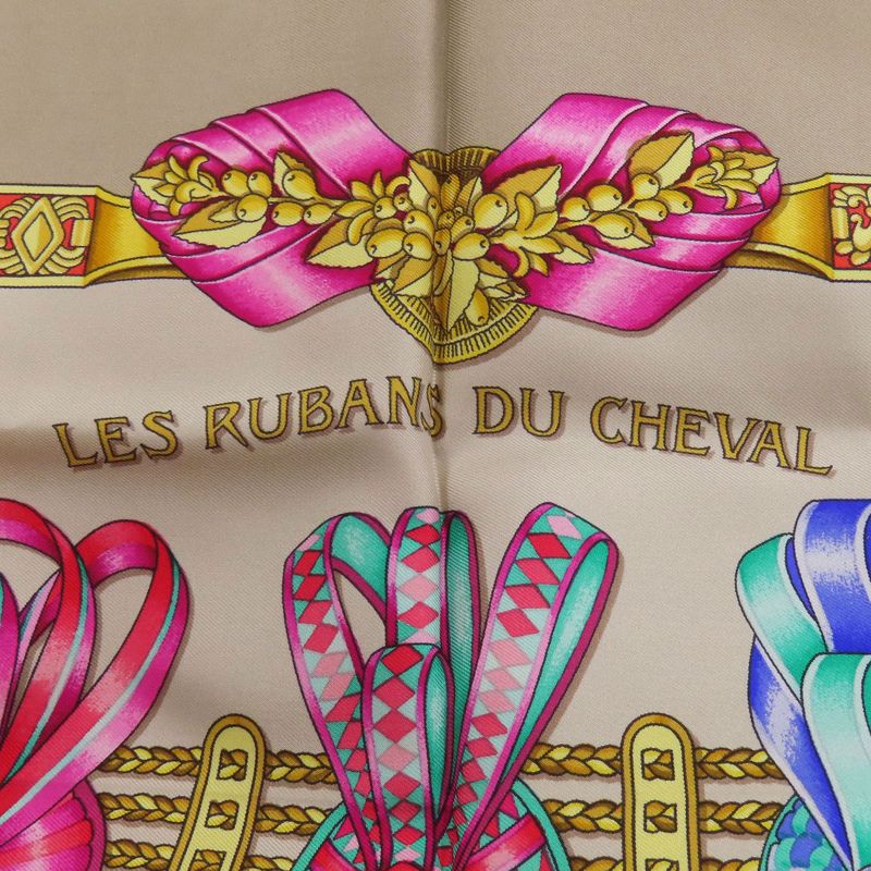 Hermes Carré 90 Horse Ribbon Scarf Silk Women