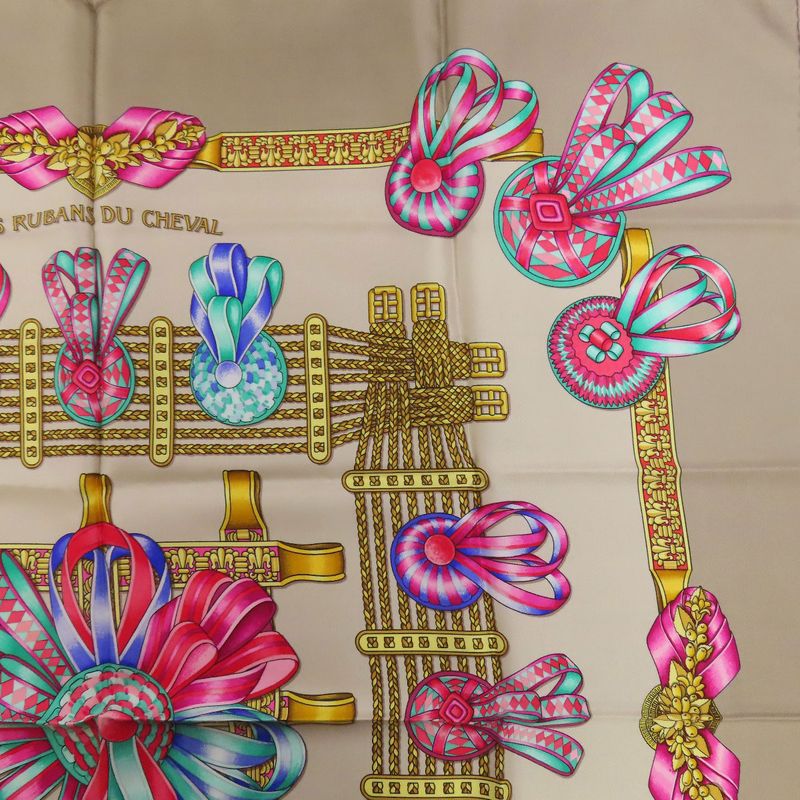 Hermes Carré 90 Horse Ribbon Scarf Silk Women