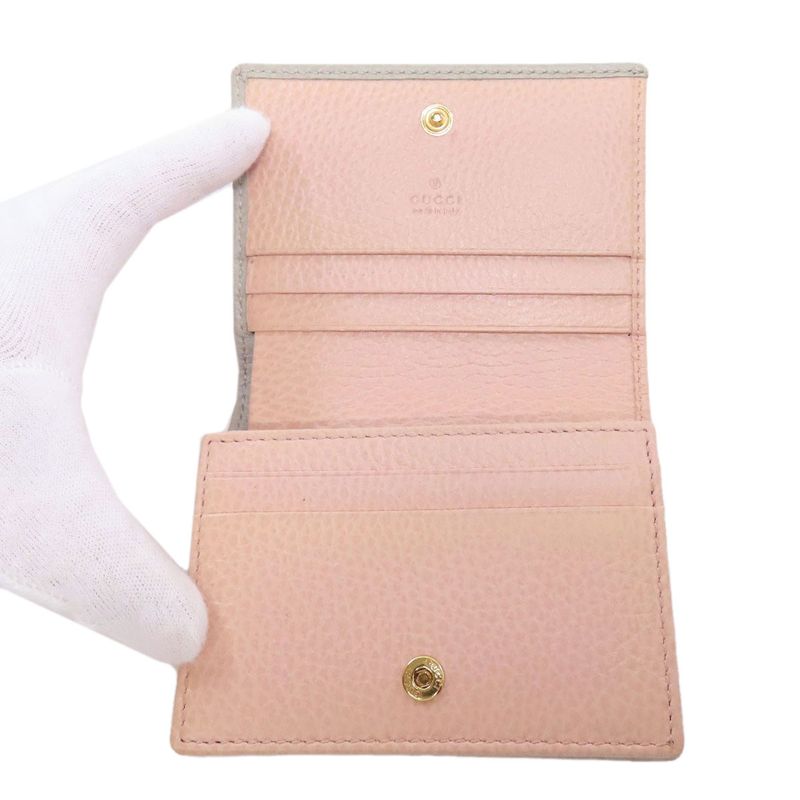 Gucci 456126 GG Marmont Double G Fold Wallet With Coin Purse Calf Women