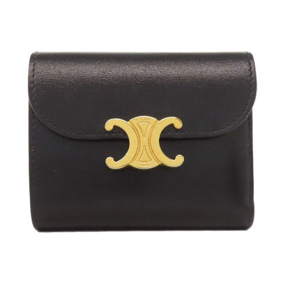 Celine Triomphe Flap Folding Wallet With Coin Purse Calf Women