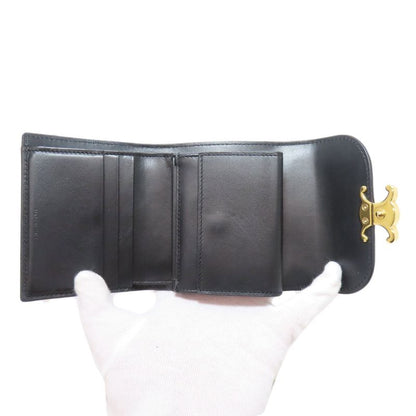 Celine Triomphe Flap Folding Wallet With Coin Purse Calf Women