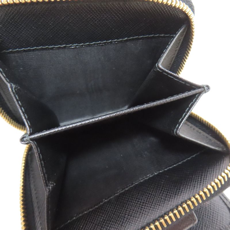 Prada Zip Wallet With Coin Purse Saffiano Women