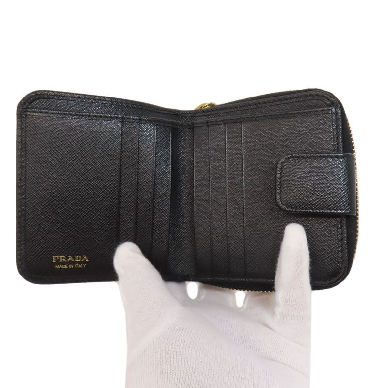 Prada Zip Wallet With Coin Purse Saffiano Women