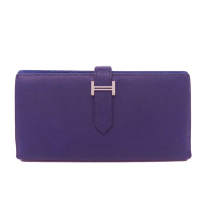 Hermes Bearn Souffle Silver Hardware Long Wallet With Coin Purse Epson Women