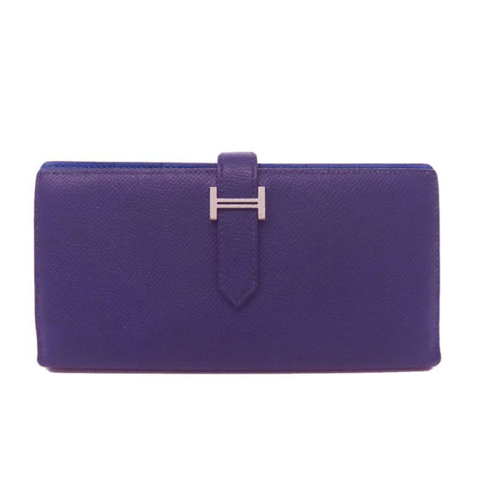 Hermes Bearn Souffle Silver Hardware Long Wallet With Coin Purse Epson Women