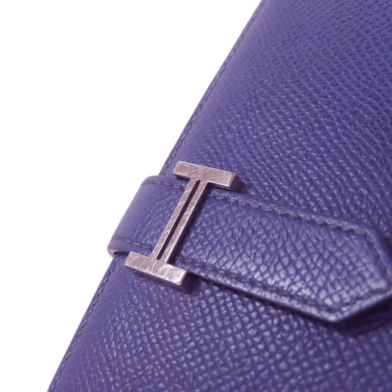 Hermes Bearn Souffle Silver Hardware Long Wallet With Coin Purse Epson Women